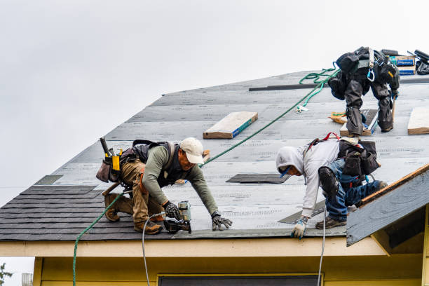 Professional Roofing technician working in Goodrich, TX